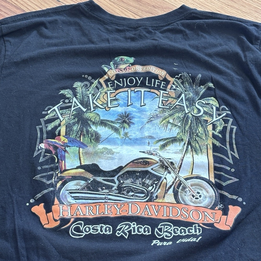 Harley-Davidson Shirt Mens XXL Black Costa Rica Collectors Edition Beach Tee‎